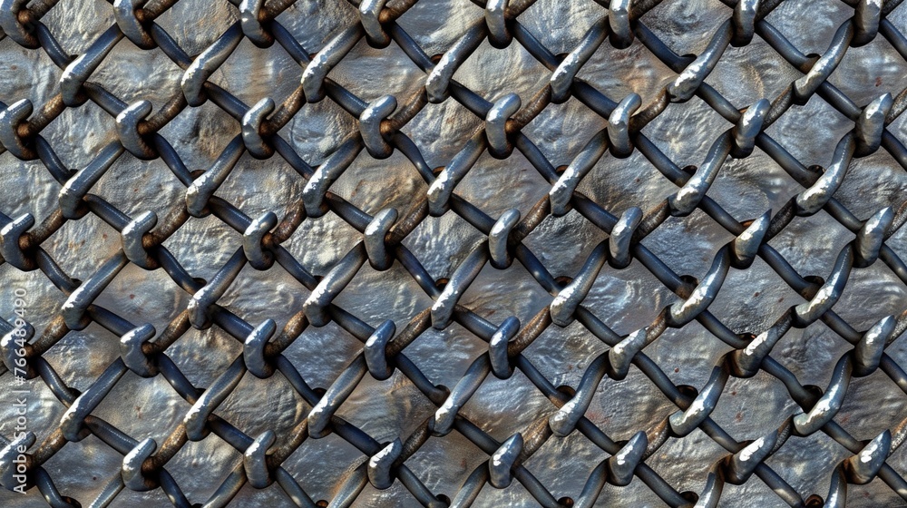Poster Detailed view of a chain link fence, suitable for security or boundary concepts