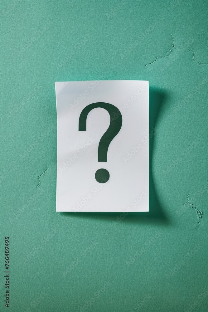 Poster a piece of paper with a question mark symbol
