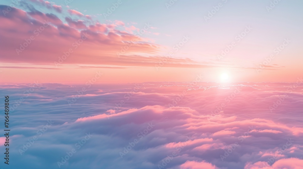 Aufkleber A serene sunset scene with clouds in the sky. Suitable for various design projects