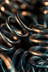A detailed view of metal springs. Ideal for industrial concepts