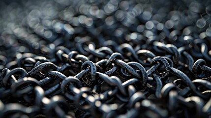 A pile of chains stacked together, perfect for industrial-themed designs