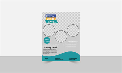 Modern travel flayer design template.