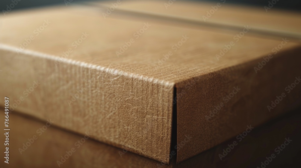 Poster Close up of a box on a table, suitable for various concepts and designs