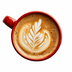 Latte art on a cup of coffee