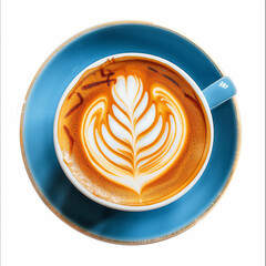 Latte art on a cup of coffee