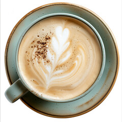 Latte art on a cup of coffee