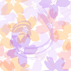 Vector illustration of watercolor textured abstract art textile flower design