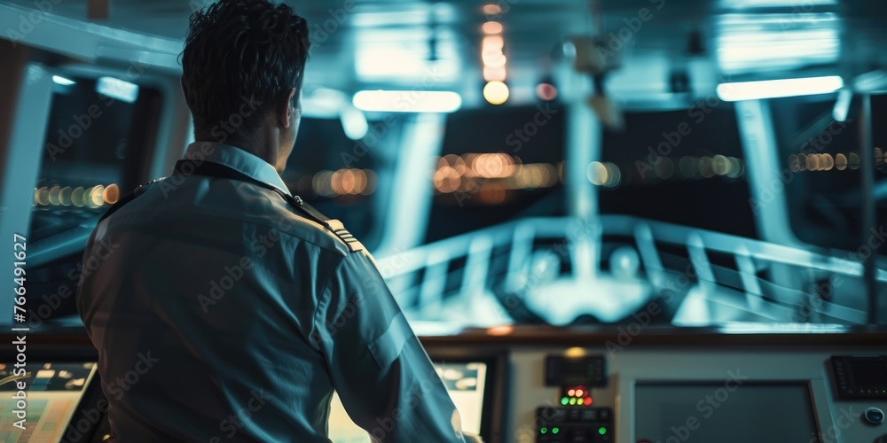 Leinwandbilder a man standing in front of a control panel. suitable for technology concepts
