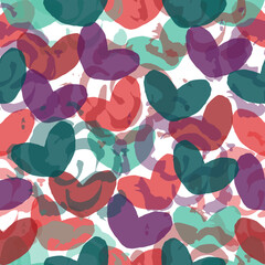 Seamless pattern. Multicolored hearts.