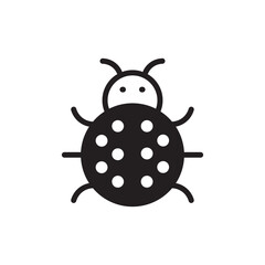 Obraz premium Ladybug icon. Bug flat sign design. Ladybug symbol pictogram. Pest insect UX UI icon. Parasite icon