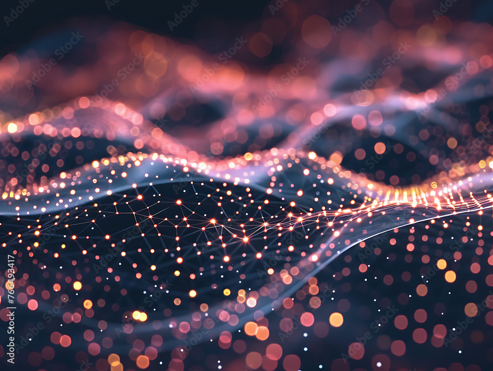 Poster abstract data streams interwoven artistic background connection visual illustration.
