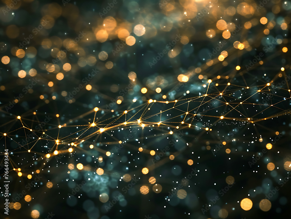 Poster data streams intertwining abstract background - futuristic technology concept