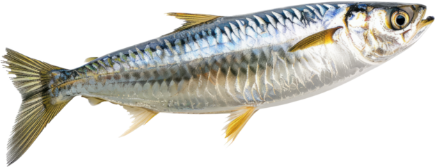 Sardine fish profile, cut out transparent