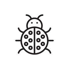 Ladybug icon. Bug flat sign design. Ladybug symbol pictogram. Pest insect UX UI icon. Parasite icon