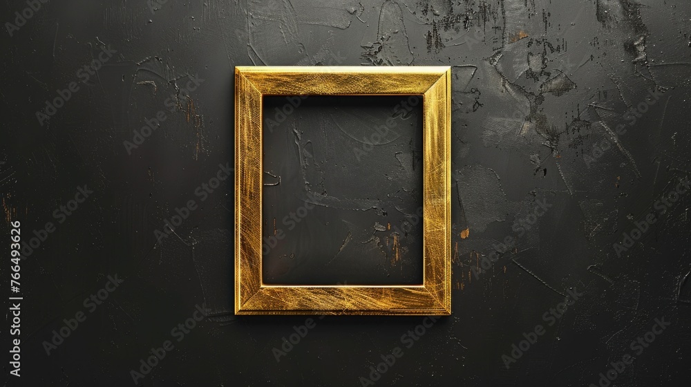 Poster a simple picture frame hanging on a black wall. suitable for home decor projects