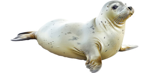Sea lion resting pose, cut out transparent