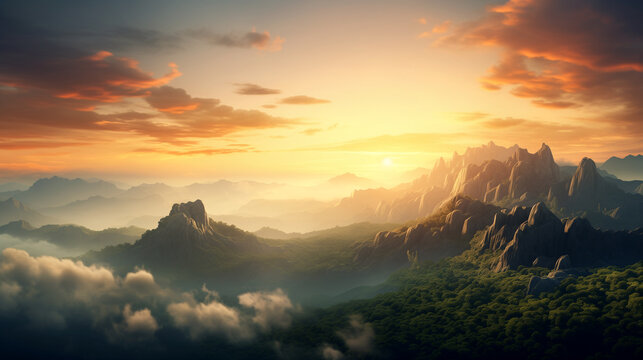 sunrise in the mountains  wallpaper for desktop