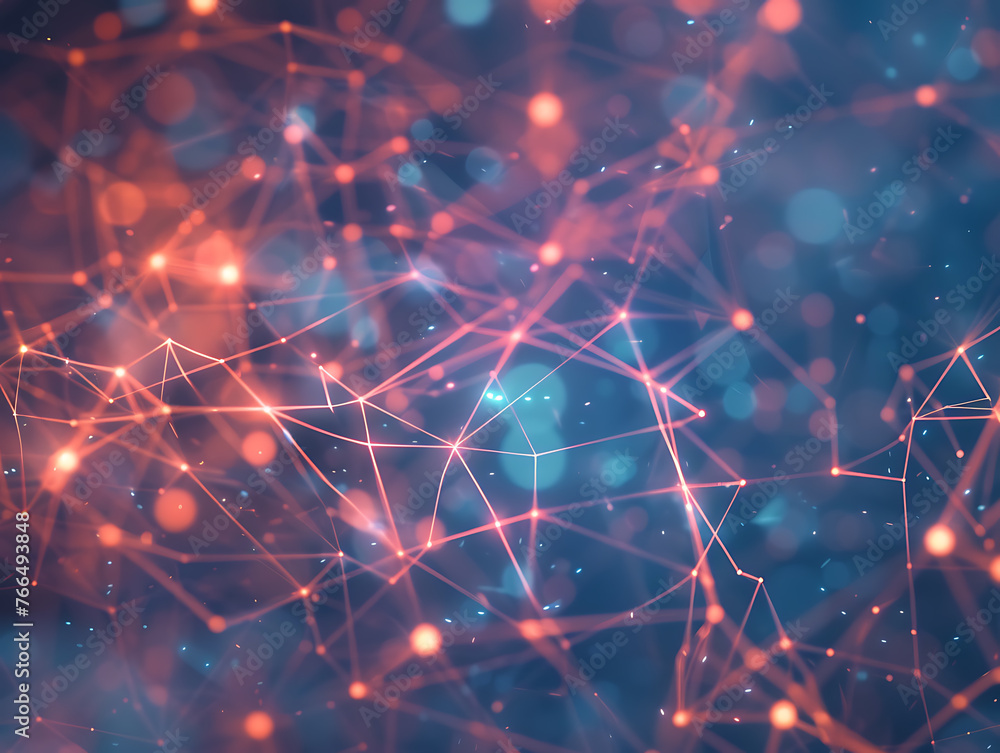 Poster abstract neural network connections in intricate web pattern - digital art