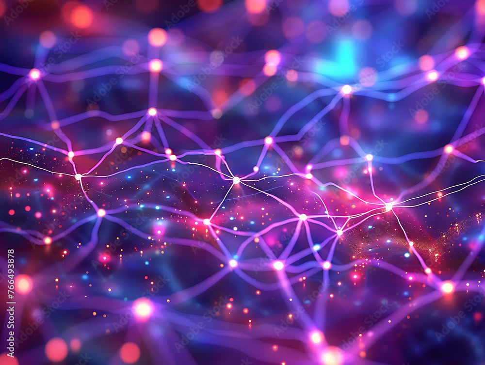Poster abstract brain neural connections network background artistic concept illustration neuroscience stud
