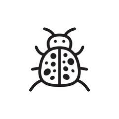 Ladybug icon. Bug flat sign design. Ladybug symbol pictogram. Pest insect UX UI icon. Parasite icon