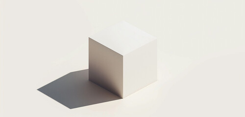 An isometric image of a cube on a white background, light shadow, simple, high quality.