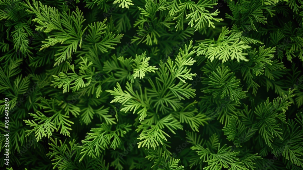 Poster close-up view of a plant with vibrant green leaves. suitable for botanical projects
