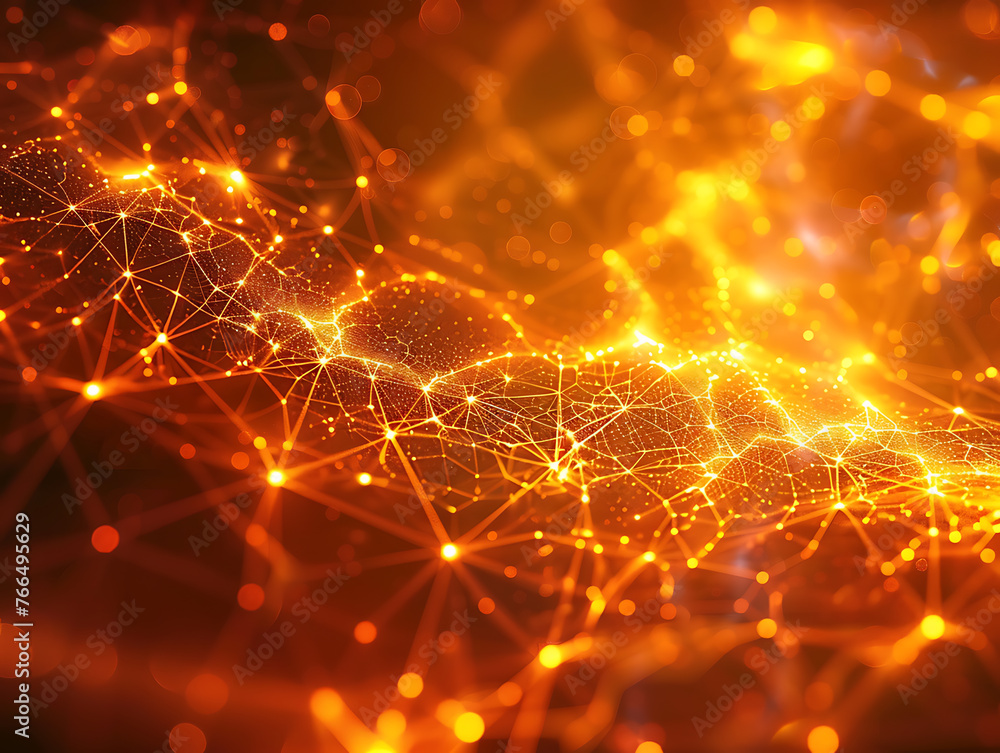 Poster Interconnected Network of Nodes in Abstract Background Connection Matrix