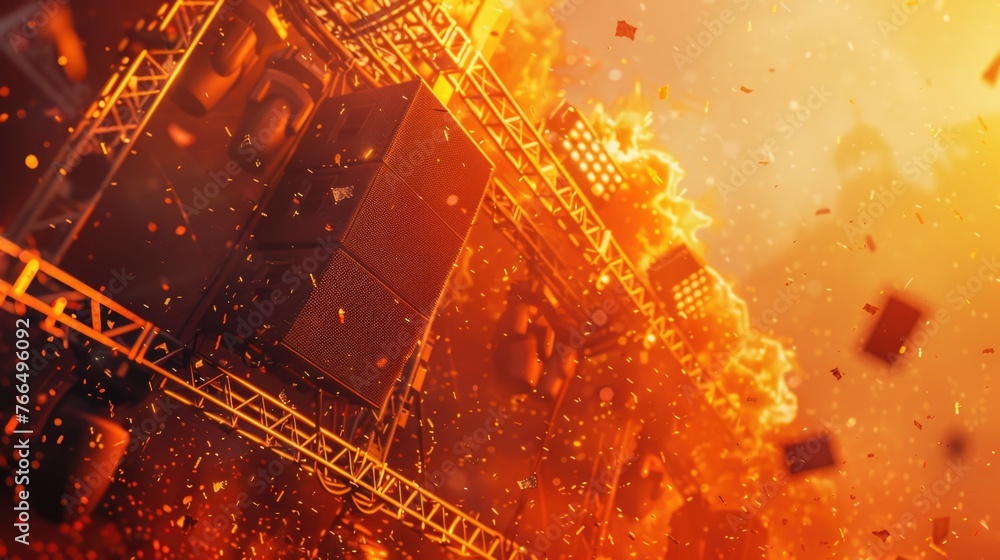Poster A mesmerizing image of a fire burning in mid-air. Perfect for adding a unique touch to your design projects
