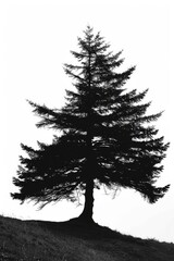 A solitary tree captured in black and white, suitable for various design projects