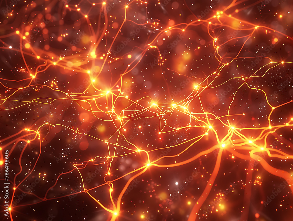 Poster digital network connection abstract background with nervous system inspiration
