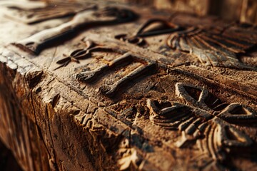 Detailed shot of wood with various tools on top. Great for carpentry projects