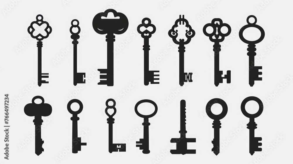 Aufkleber A bunch of keys sitting on top of each other. Suitable for security and access concepts