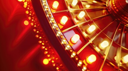 Close up of a casino wheel with vibrant lights. Perfect for gambling or entertainment concepts