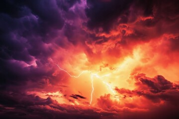 A stunnig flash in a thunderstorm sky. - obrazy, fototapety, plakaty