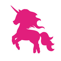 Cute unicorn icon isolated, cartoon horse silhouette - 766498615