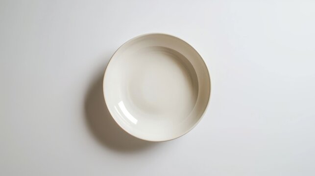 A white plate on a table, suitable for food photography