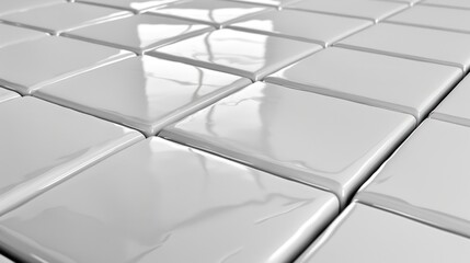 Detailed view of a white tiled floor, suitable for interior design projects