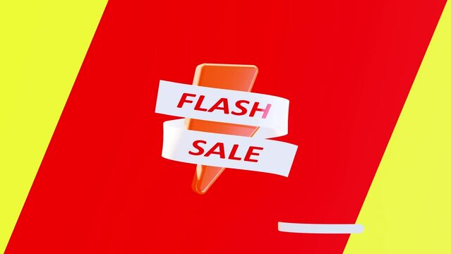 3d flash sale banner poster animation with black and white mask. good for promotion. editable.