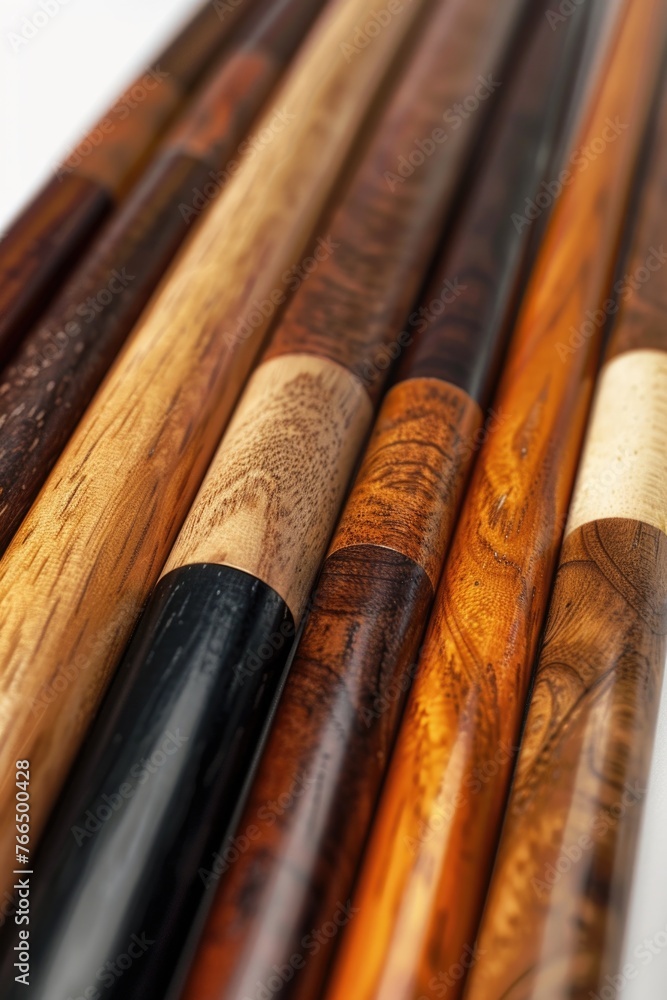 Poster a detailed view of a bunch of wooden sticks. suitable for various design projects