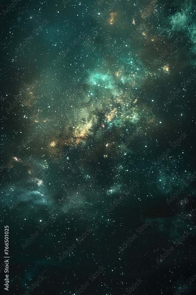 Poster A stunning view of a space filled with stars and nebulas. Perfect for science and astronomy projects