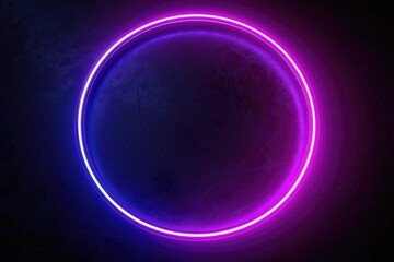 Vibrant purple and blue neon circle on a dark background. Perfect for futuristic designs
