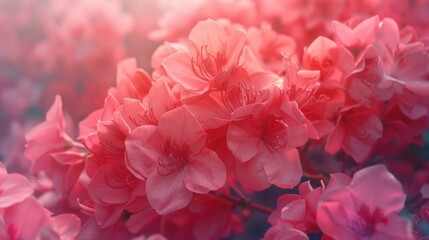 Fototapeta premium Close up of a bunch of pink flowers, perfect for floral designs