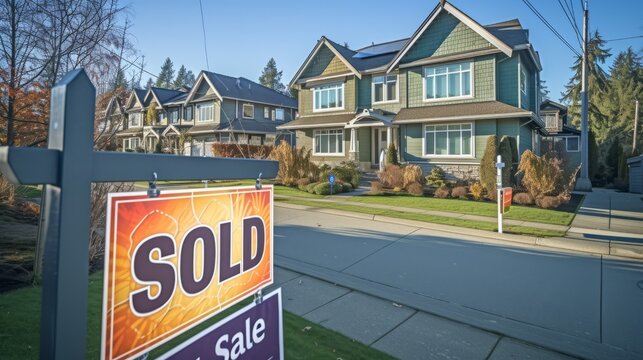 Sold sign in front of a house