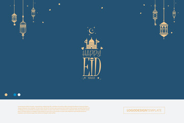 beautiful Eid Logo Design composition classic style