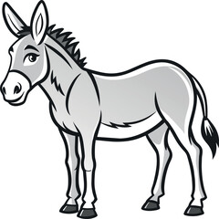 Esel Palmesel - Christliche Ostern -  Vektor Art coloriert - für Powerpoint, Schule, Universität, Briefe 