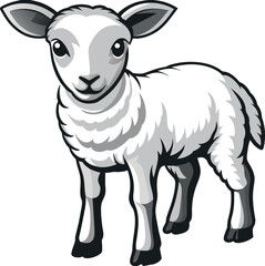 Osterlamm - Christliche Ostern -  Vektor Art coloriert - für Powerpoint, Schule, Universität, Briefe 