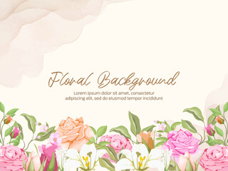 Elegant Floral Wedding Background Template Design