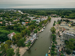 aerial View from the helicopter for Tigre, Buenos Aires, Argentina