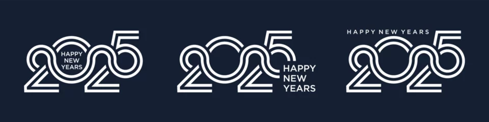 Fotobehang Happy new year 2025 design vector. trendy new year 2025 logo design template © gemilang