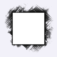 square frame with abstract grunge border 